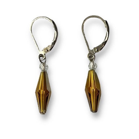 Emily Ray Demi-Parure Earrings Necklace 925 Silver Glass Bicone Beads Signed - Picture 6 of 12